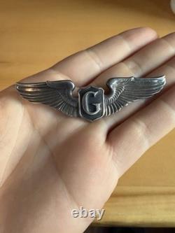 WW2/II US Army Air Corps full-size Glider pilot wings pin-back sterling Genuine