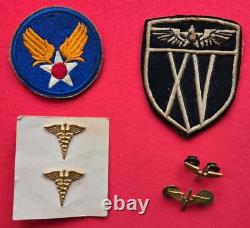 WW2 ITALIAN MADE BOULLION AAF 15th XV AIR FORCE PATCH AAF PATCH, MED & AAF PINS