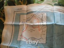 WW2 ORIGINAL ARMY AIR CORPS CLOTH MAP ZONES of FRANCE MARCH 1944 DATED & MINTY