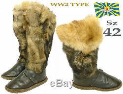 WW2 Type Sz 42 Pilot's winter fur boots USSR Soviet Army Air Force