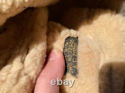 WW2 USAAC US Army Air Corps B-5 Shearling Flight Helmet Skull Cap with Goggles