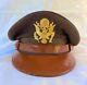 WW2 USAAF Army Air Corp Officers Chocolate OD Crusher Visor Hat Cap Sz 7-1/8