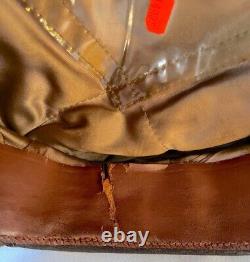 WW2 USAAF Army Air Corp Officers Chocolate OD Crusher Visor Hat Cap Sz 7-1/8