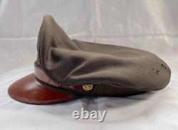 WW2 USAAF Army Air Corps Officers Pilots Crusher Peak Visor Hat Cap Sz 7-1/4
