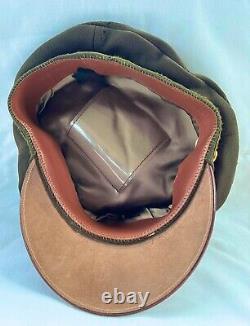 WW2 USAAF Army Air Corps Officers Pilots Crusher Peak Visor Hat Cap Sz 7-1/4