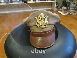WW2 USAAF Army Air Force FLIGHTER Real Crusher Visor Hat Cap