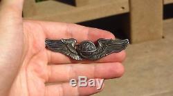 WW2 USAAF US Army Air Force AAF 3 inch Sterling Navigator Wing Pin Back Sterling