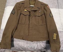 WW2 US 15th Army Air Force Sergeant Rank Ike Jacket Dated 1944 Laundry Number