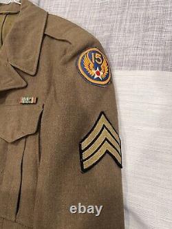 WW2 US 15th Army Air Force Sergeant Rank Ike Jacket Dated 1944 Laundry Number