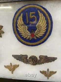 WW2 US Army 15th Air Force Bullion Patch Lt. Colonel Collection Air Corps Pilot