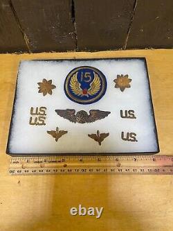 WW2 US Army 15th Air Force Bullion Patch Lt. Colonel Collection Air Corps Pilot