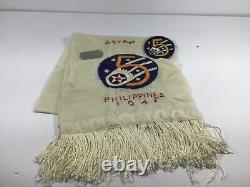 WW2 US Army 5th Air Force Philippines 1945 Scarf with Aussie Patch & Dog Tag