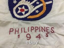 WW2 US Army 5th Air Force Philippines 1945 Scarf with Aussie Patch & Dog Tag