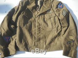 WW2 US Army Air Corp Greenland Ike Jacket SGT Air Crew Wing Size 38 R