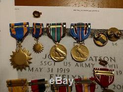 WW2 US Army Air Corp Medal Grouping 9th AF NAMED WOUNDED European Campaign SSGT