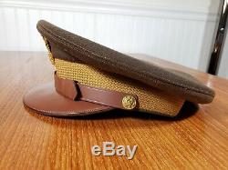 WW2 US Army Air Corp Officer Visor Crusher Hat Dobbs 5th Ave Nice Condition WWII