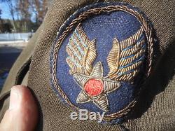 WW2 US Army Air Corp RCAF Pilots Ike Jacket Bullion Patch Silver Pilot Wing