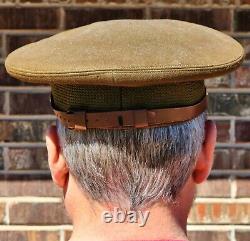 WW2 US Army Air Corp USAAF Officers Crusher Service Visor Hat Cap Vintage