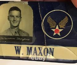 WW2 US Army Air Corp lot Warren Maxon Sterling ID bracelet pinback watch patch
