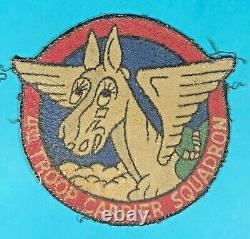 WW2, US Army Air Corps 4th Troop Carrier Squadron Leather Patch, Exc. Cond