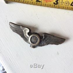 WW2 US Army Air Corps BALLOON Observer Pilot Wings, 3x1 Sterling Pin Back