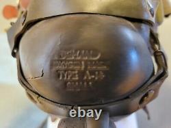 WW2 US Army Air Corps LEATHER PILOTS HELMET GOGGLES OXYGEN MASK & BOX