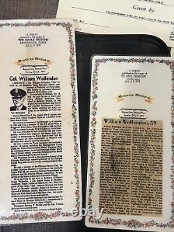 WW2 US Army Air Corps Lot Pilot Col. Wolfendon Photos Ephemera Pin Hat Medals