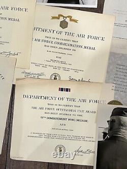 WW2 US Army Air Corps Lot Pilot Col. Wolfendon Photos Ephemera Pin Hat Medals