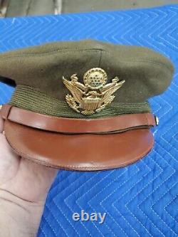 WW2 US Army Air Corps Luxenberg Officers Crusher Cap Sz. 7 1/4