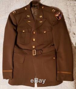 WW2 US Army Air Corps Officer Uniform Pinks and Greens (Named)