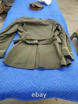 WW2 US Army Air Corps Pilot Named Officers Crusher Cap & Tunic Dated 1942 F/S