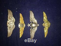 WW2 US Army Air Corps Senior BALLOON Pilot Wings, 3-3/16 Sterling Pin Back
