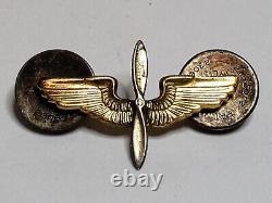 WW2 US Army Air Corps Service Pilot Flight Officer Photo Sweetheart Pin Insignia