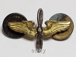 WW2 US Army Air Corps Service Pilot Flight Officer Photo Sweetheart Pin Insignia