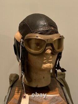 WW2 US Army Air Corps Winter Helmet with AN6530 Goggles