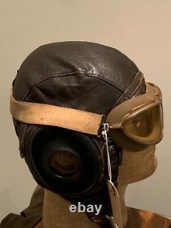 WW2 US Army Air Corps Winter Helmet with AN6530 Goggles