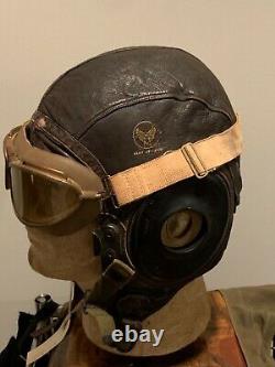 WW2 US Army Air Corps Winter Helmet with AN6530 Goggles