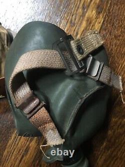 WW2 US Army Air Force AAF AN-H-15 Canvas Flight Helmet with oxygen mask large