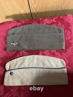 WW2 US Army Air Force AAF Officer Garrison Caps Sterling Silver Wing Pin Hat 7