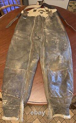 WW2 US Army Air Force Aero Leather 40R Flight Pants Trousers Sheepskin Shearling