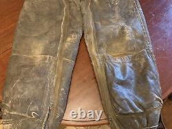 WW2 US Army Air Force Aero Leather 40R Flight Pants Trousers Sheepskin Shearling