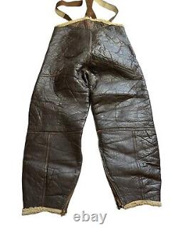 WW2 US Army Air Force B-1 Fleece/Leather Bomber Pants, Size Large