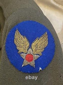 WW2 US Army Air Force Dress Jacket Bullion AAF HQ Patch, Pilot Wings Named