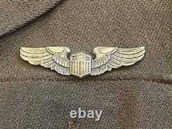 WW2 US Army Air Force Dress Jacket Bullion AAF HQ Patch, Pilot Wings Named