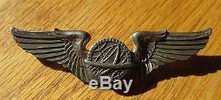 WW2 US Army Air Force Navigator wing pin back Sterling 3 inch USAAF