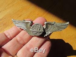 WW2 US Army Air Force Navigator wing pin back Sterling 3 inch USAAF