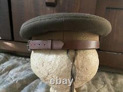 WW2 US Army Air Force Officer Visor Hat Cap w Badge Crusher Cap Air Corps