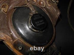 WW2 US Army Air Force TYPE A-11 FLIGHT HELMET & EARHONES SUPERB