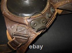 WW2 US Army Air Force TYPE A-11 FLIGHT HELMET & EARHONES SUPERB