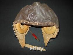 WW2 US Army Air Force TYPE A-11 FLIGHT HELMET & EARHONES SUPERB